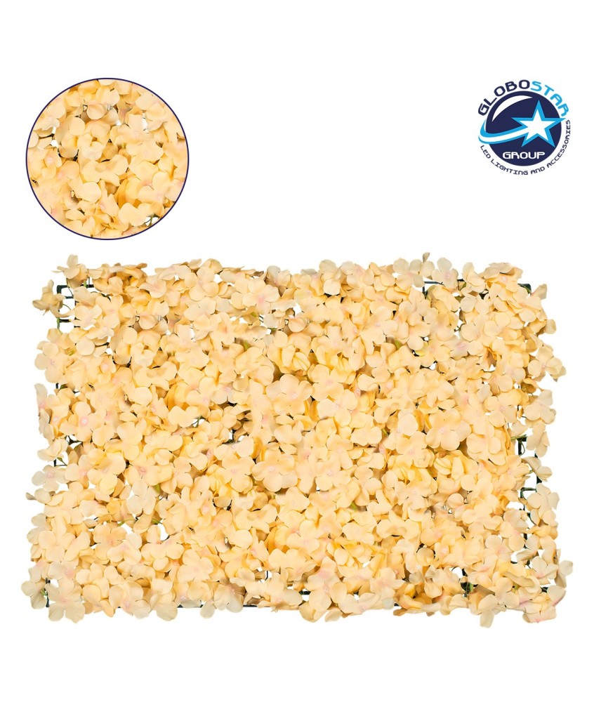 GloboStar® 78315 Συνθετικό Πάνελ Λουλουδιών - Κάθετος Κήπος Ορτανσία Σομόν Μ60 x Υ40 x Π5cm